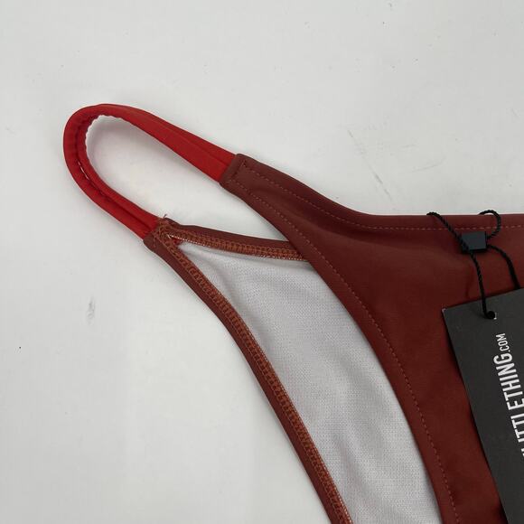 PRETTYLITTLETHING Bikini Bottoms Size 6 NWT Color Block Double Strap Tanga - Picture 5 of 10